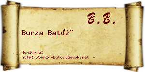 Burza Bató névjegykártya